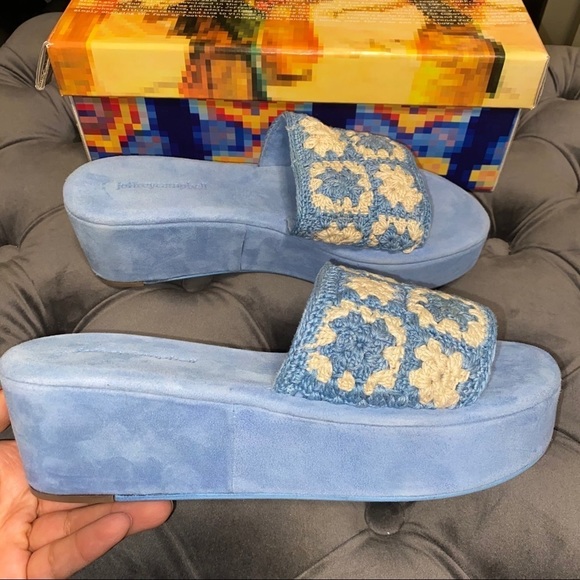 New Jeffrey Campbell Mix-Up Platform Slide Sandal - Picture 4 of 8